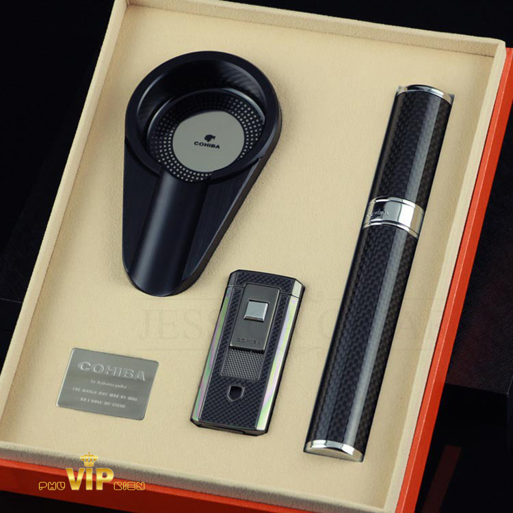 Set Gạt Tàn, Bật Lửa, Ống Đựng Xì Gà Cohiba T307