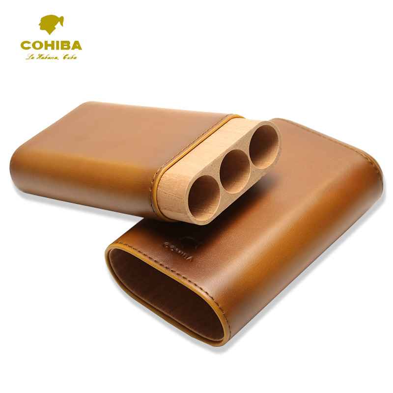 Bao da 3 điếu Cohiba COB-203 màu nâu